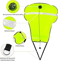 Vista 4 de Scuba Lift Bag, 70lb Diving Lifting Bag Over Pressure Valve, High Visibility Salvage Bag with Open Bottom, Reflective Strip, Nylon Webbing and D