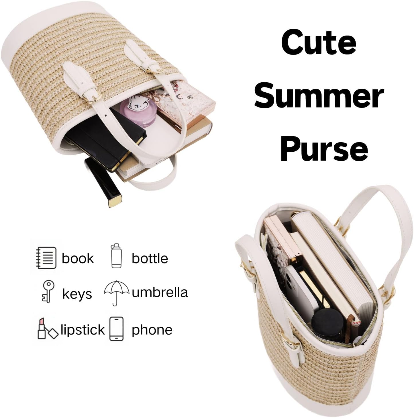 Trendy Women’s Straw Bucket Bag Straw Crossbody Bags For Women Summer Beach Clutch Travel Top-handle Shoulder Purse 2026 - Image 5