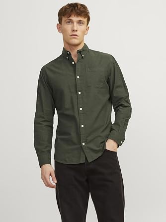 JACK & JONES Men's Shirt Long Sleeve with Collars Slim Fit Casual Top Wear