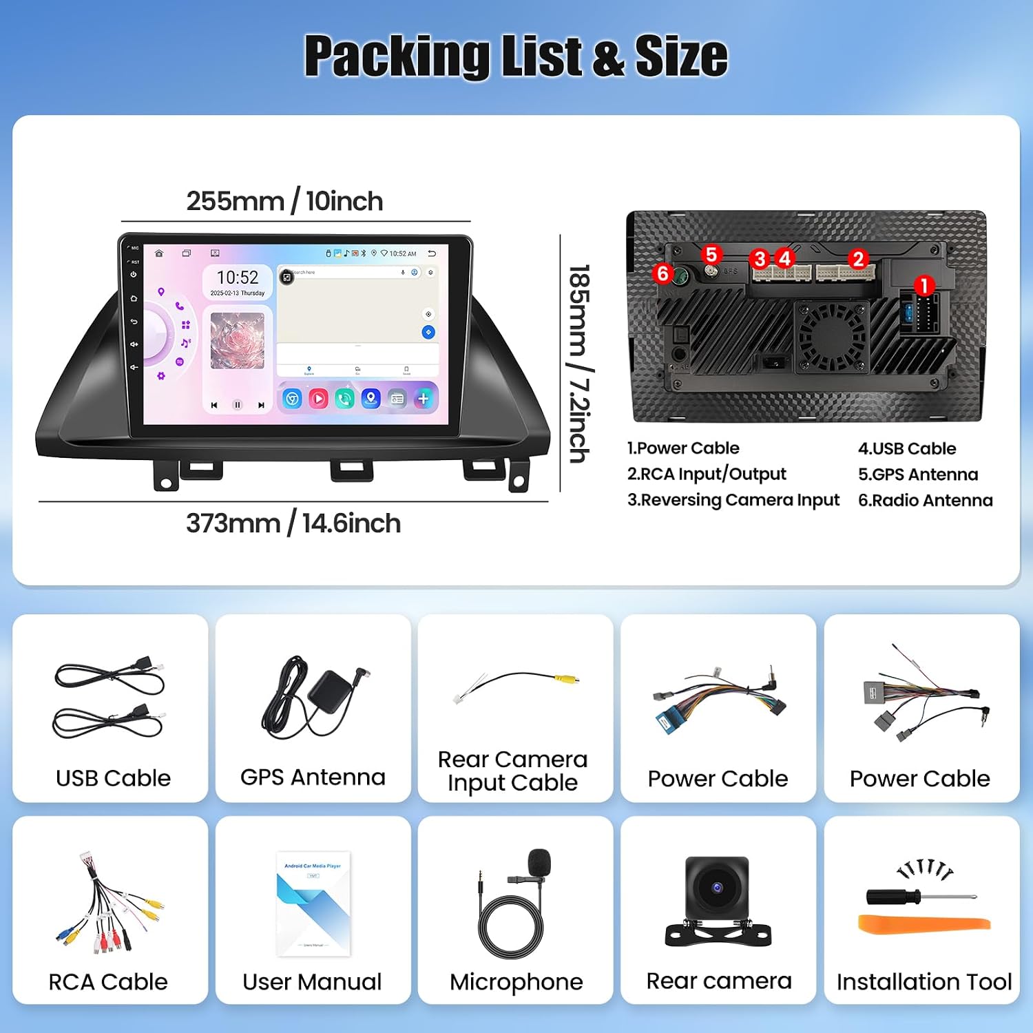 【8 Core 6+128G】 Android 15 Car Stereo for Honda Odyssey 2005-2010 with Wireless Carpaly Android Auto, 10'' 1280×720P IPS Touchscreen with 32-EQ Bluetooth 5.0 59-UI GPS WiFi FM/RDS SWC AHD Backup Cam 9 71tc7qNn sL. AC SL1500