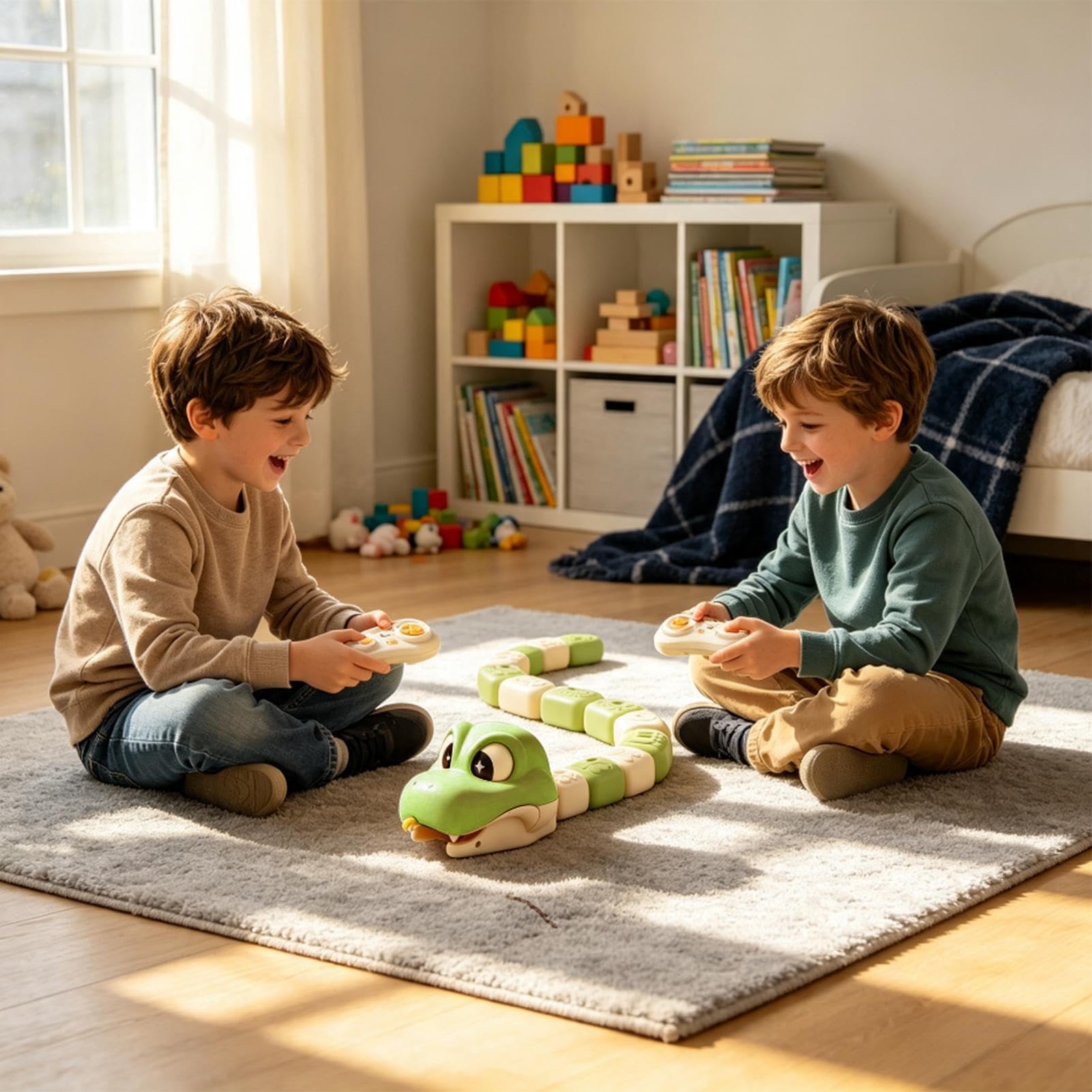 Generico Set Bambini Genitore-Figlio Serpente Magnetico | Vagoncini Telecomandati Con E Suoni Per Piccoli Compleanno Casa E Sala Giochi