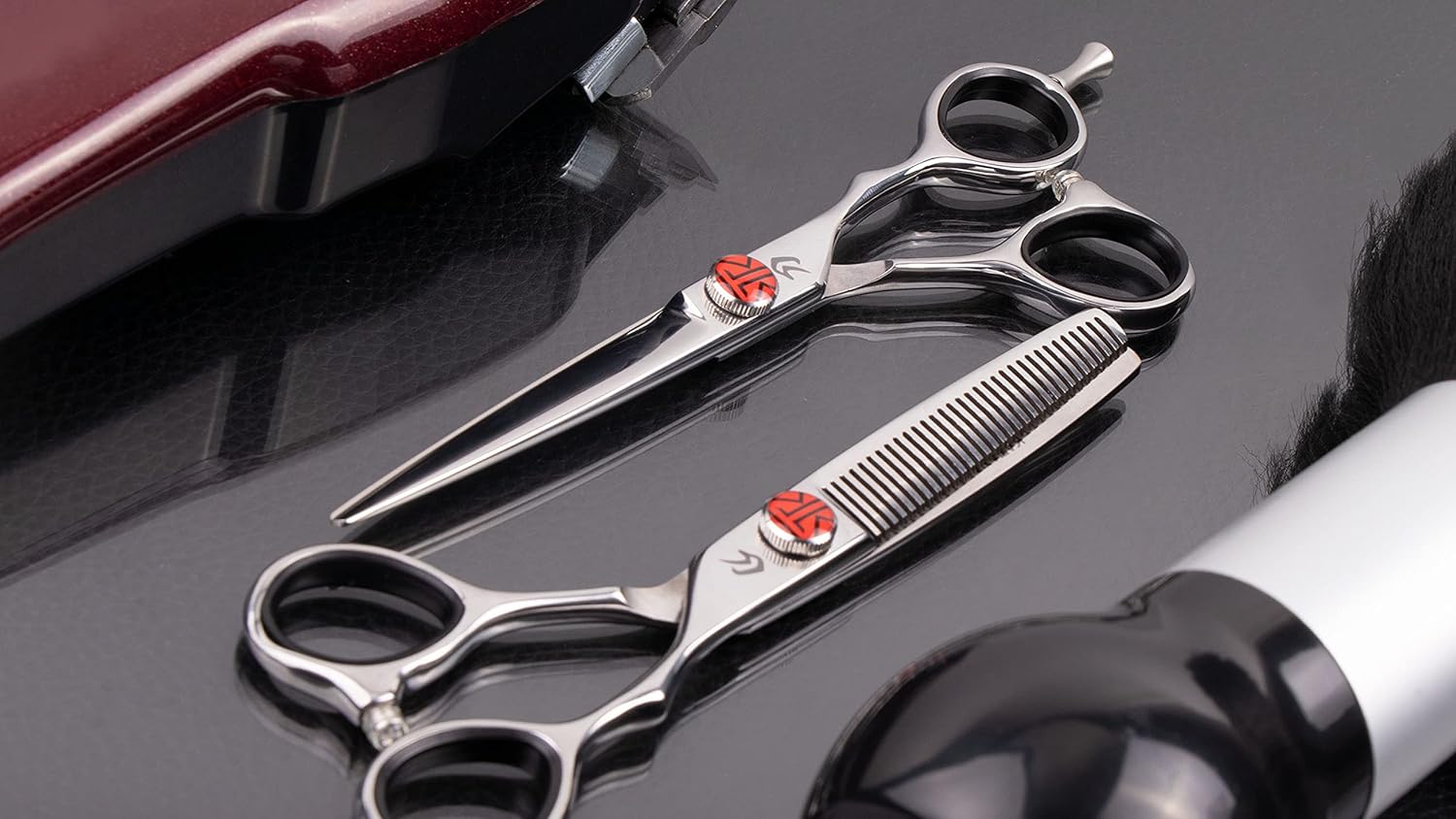 Katana Classic Professional 6.5" Shear Set by Tokko Shears, Premium 440C Japanese Steel Regular and Thinning Scissors for Barbers and Salon Professionals : Beauty & Personal Care
