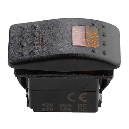 Miniatura 12 de Amarine Made Interruptor basculante impermeable de 12 V 20 A, interruptor de 2 posiciones, barco, DPDT, 7 pines con 2 luces LED (azul)