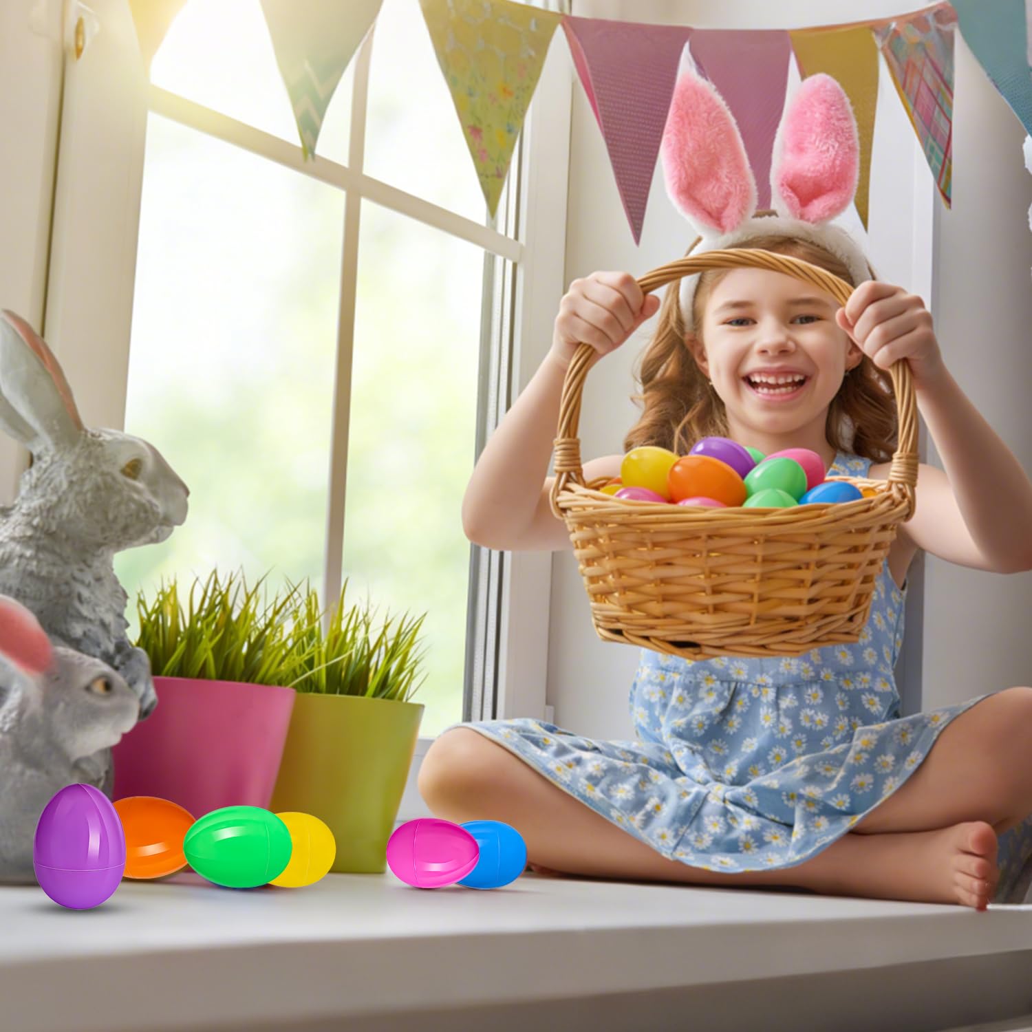 50 uova di Pasqua da riempire, uova di Pasqua in plastica da riempire, regali di Pasqua per bambini, uova di Pasqua vuote per sorprese e piccoli regali per bambini