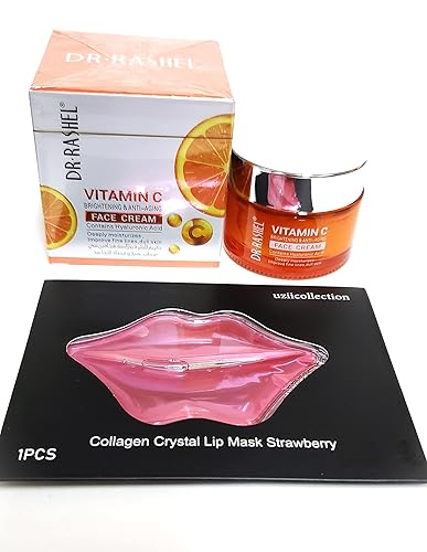 Miniatura 2 de Crema facial con vitamina C, ácido hialurónico, antienvejecimiento y humectante de colágeno, 1.76 onzas + 1 unidad de máscara de labios de cristal