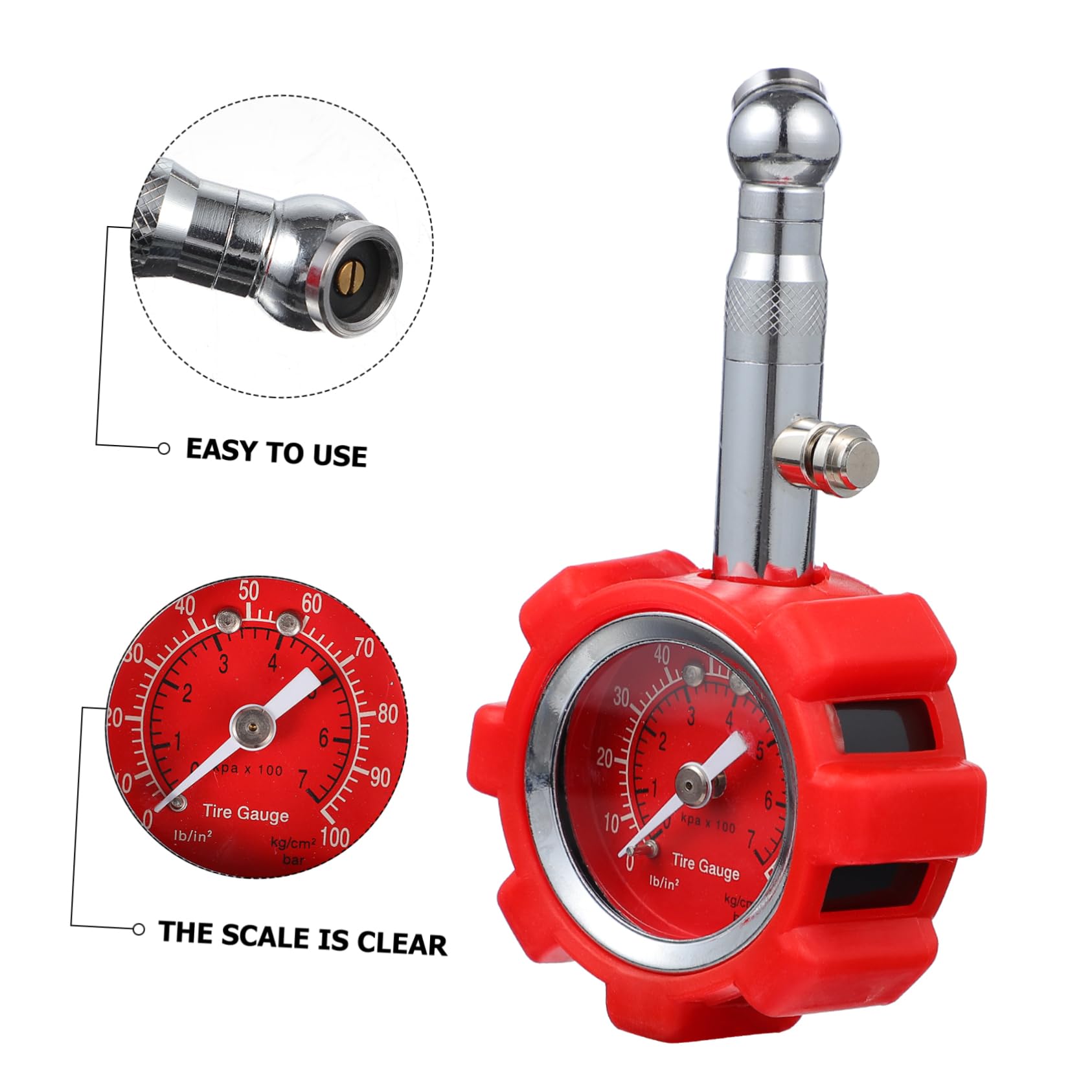 DECHOUS 1Pc Pressure Gauge Heavy Duty Air Pressure Checker for Accurate Testing Compact Design Essential Car Accessory Durable Materials for Cars and Trucks