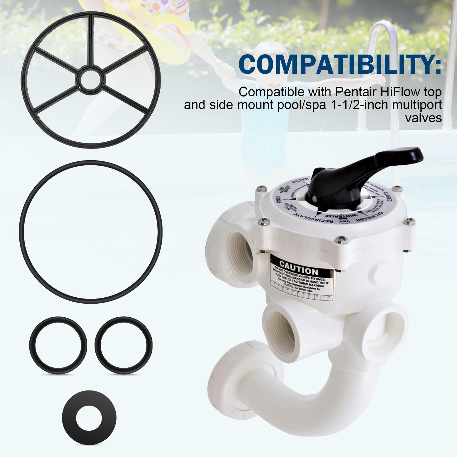271104 desviador y 271106 mira para Pentair Kit de juntas de válvula multipuerto de 1 1/2 pulgadas, repuesto para Pentair Kit de reconstrucción de válvula de filtro de piscina de 1 1/2 pulgadas, junta 2