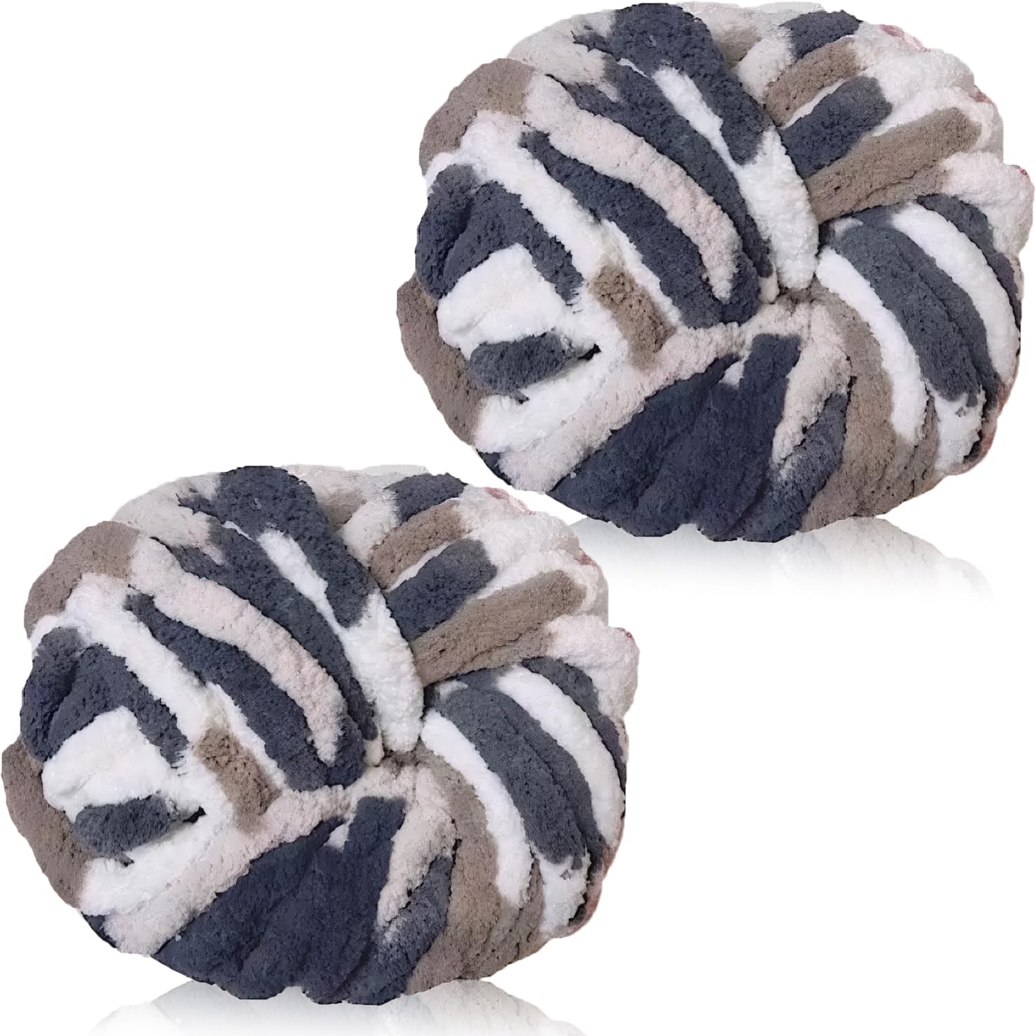 Chunky Knitting Wool 250g×2,Chenille Yarn for Crocheting&Knitting,Chunky Yarn for Crochet,Thick Wool for Blanket,Cushion,Pet Beds,Bags,Hats,Scarves