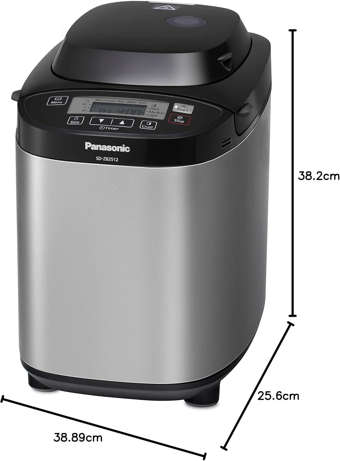 Panasonic SD-ZB2512KXE Macchina del Pane con Recipiente da 1.2 kg e Lama Impastatrice Rivestiti in Diamond Fluorol, 550 watt , Argento/Nero Panasonic SD-ZB2512KXE Macchina del Pane con Recipiente da 1.2 kg e Lama Impastatrice Rivestiti in Diamond Fluorol, 550 watt , Argento/Nero