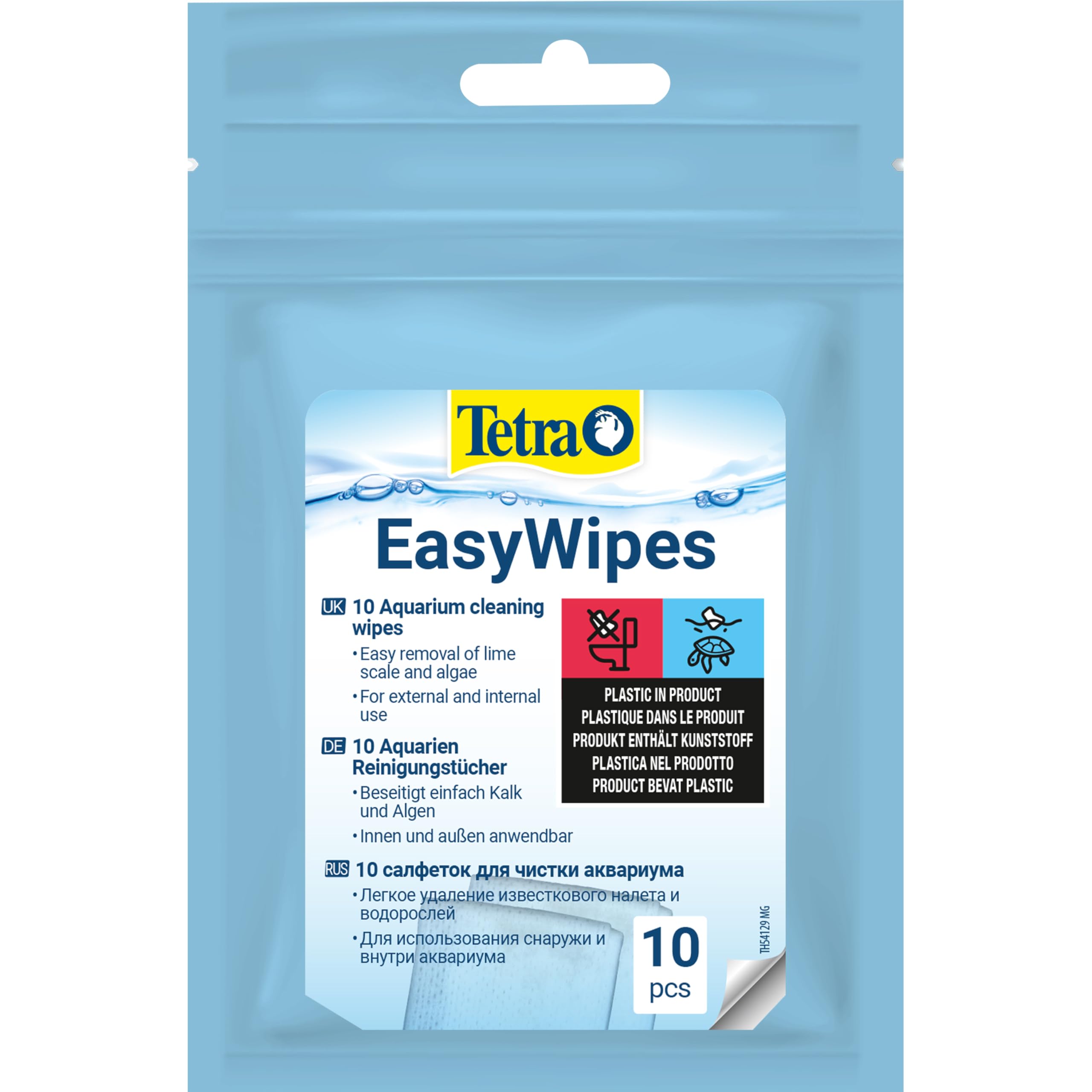 Tetra Aquarium Glass Cleaning Wipes - Pack of 10