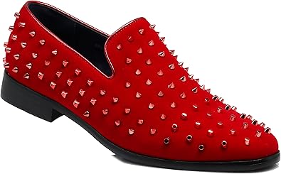 Sapatos masculinos Enzo Romeo SPK24 Vintage Spikes Brilhante Formal Tuxedo  Stage Fashion Slip On Mocassim | Amazon.com.br