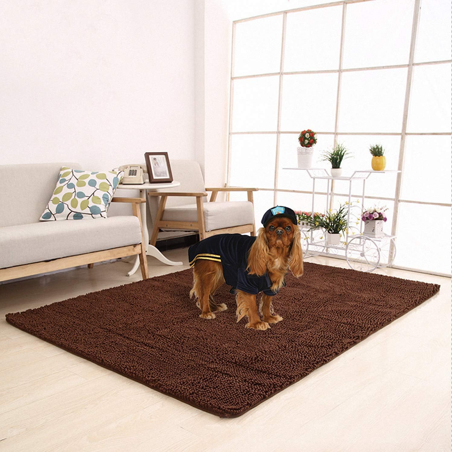 Meilocar 31''x59'' Pet Dog Mat Ultra Absorbent Soft Floor Mat, Pet Bed Mat/Rug for Dogs & Cats, Bathroom Non-Slip Doormat,…