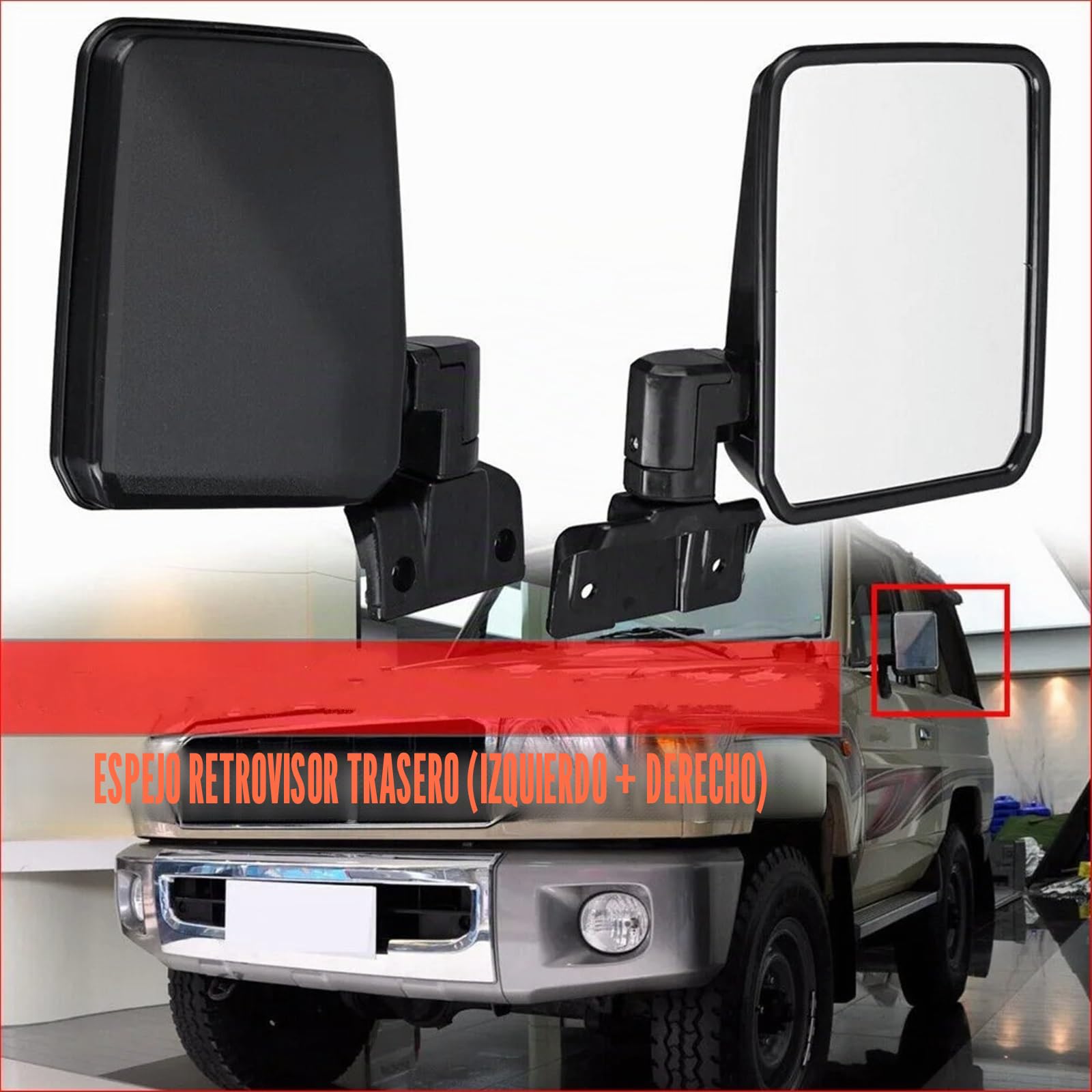 1 Par Para Toyota Para Land Para Cruiser 70 75 78 Series 1985-2007 Par De Espejos Laterales De Puerta Accesorios De Coche Izquierdo Y Derecho. Espejo Retrovisor Completo