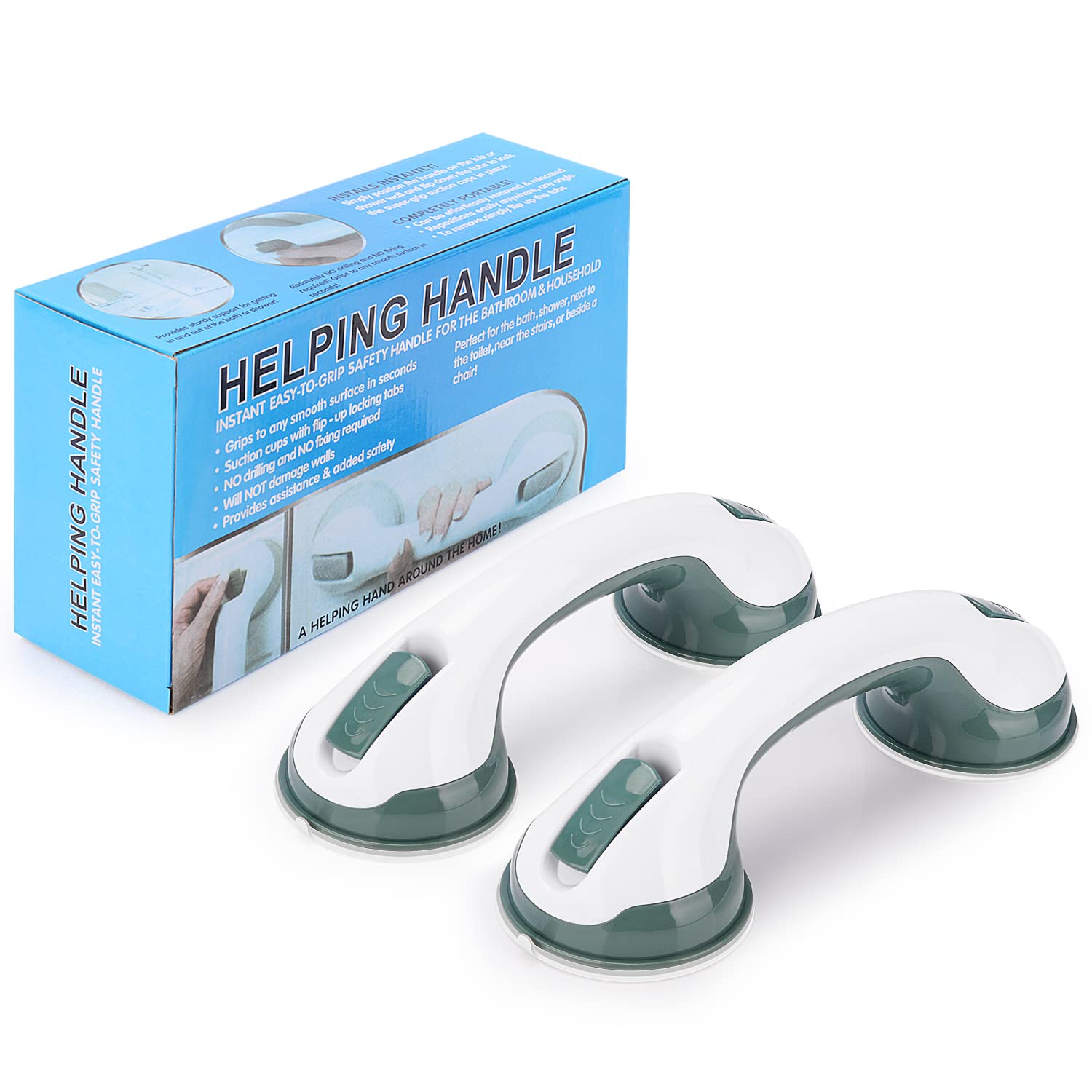 Buy supregear 2 Pack Shower Handle, 30 cm Suction Assist Grip Bars Bath