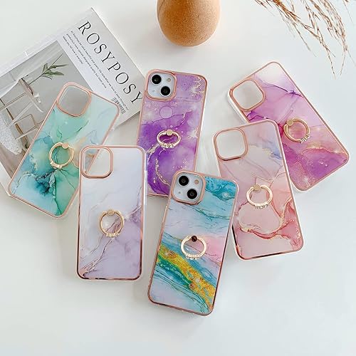 Miniatura 7 de CCSmall Funda con diseño de mármol para Samsung Galaxy A13 4G (no 5G), 360 integrado giratorio con soporte de anillo y soporte, delgada, a prueba de