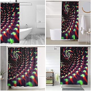 Fantasy Sci-Fi Dizziness Print Shower Curtain for Bathroom Decor 60Wx72H Inch Waterproof Bathroom Curtain Fabric Shower Curtain Set for Home Decor 12 Pack Hooks