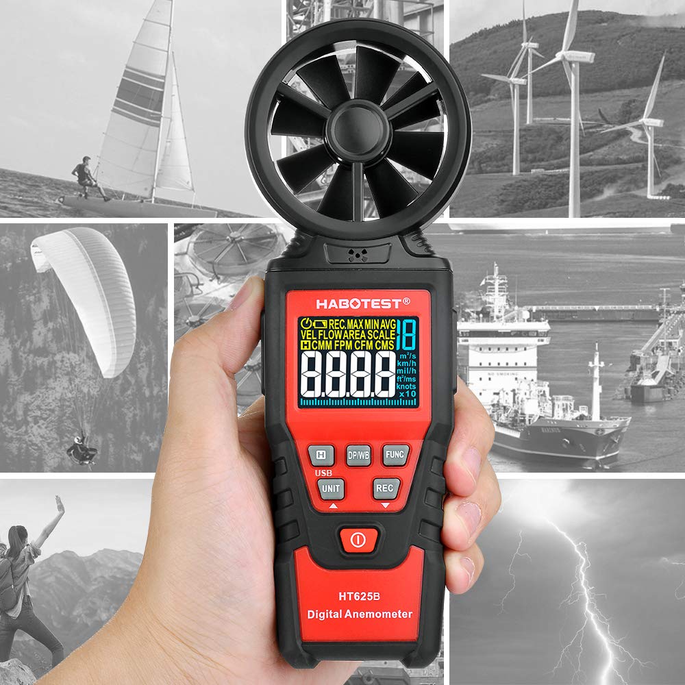 Buy Anemometer Handheld Digital Wind Speed Meter Gauge Measuring Air