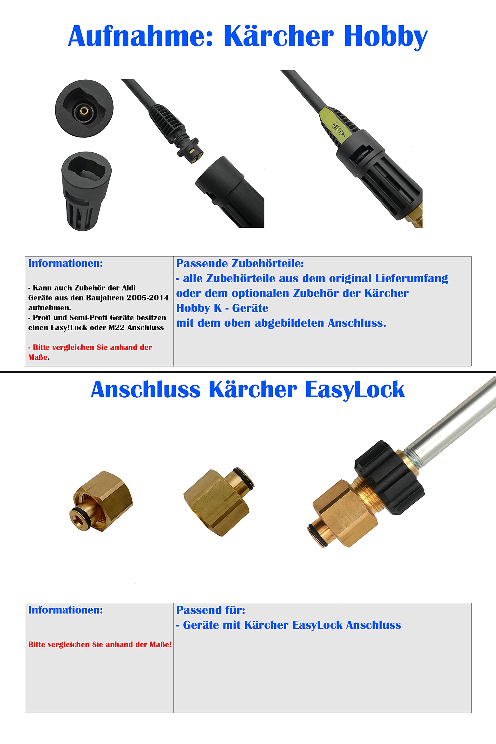 Bajonett Adapter zur Verwendung von Kärcher Hobby K-Serien Zubehör an Geräten mit Easy!Lock Anschluss