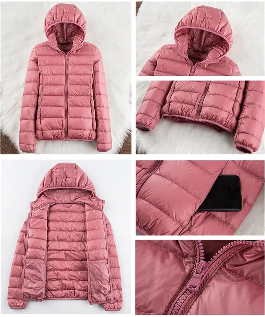 keusyoi Women Ultra-Light Thin Down Jacket Winter Short Warm Down Coat Parka Female Portable Outerwear Plus Size