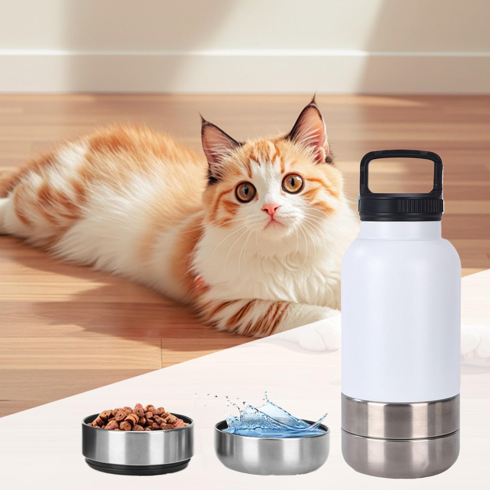 Botella de Agua Portátil para Perros Bebedero Portátil Mascotas 1520 ml | Botella De Agua En Acero Inoxidable Para Cachorros Viajes, Camping, Aire Libre, Senderismo, Picnic, Paseos, Dormitorio, Ap
