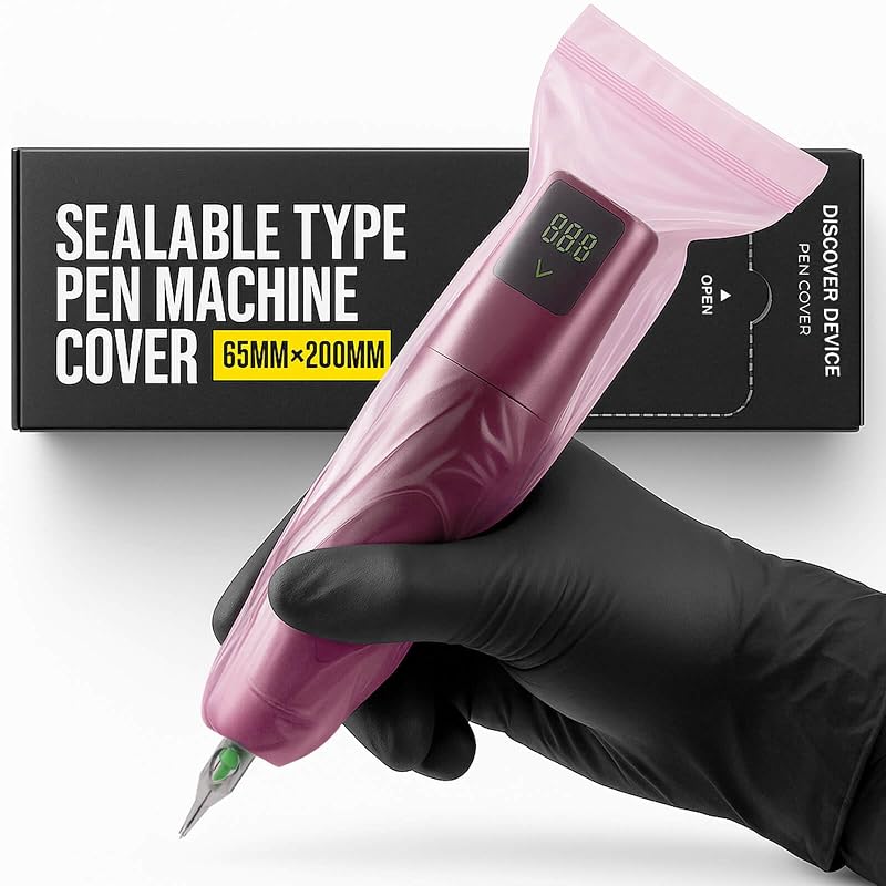 Capas para caneta e máquina de tatuagem DISCOVER DEVICE, rosa, 200 unidades, 6,35 cm x 19,81 cm