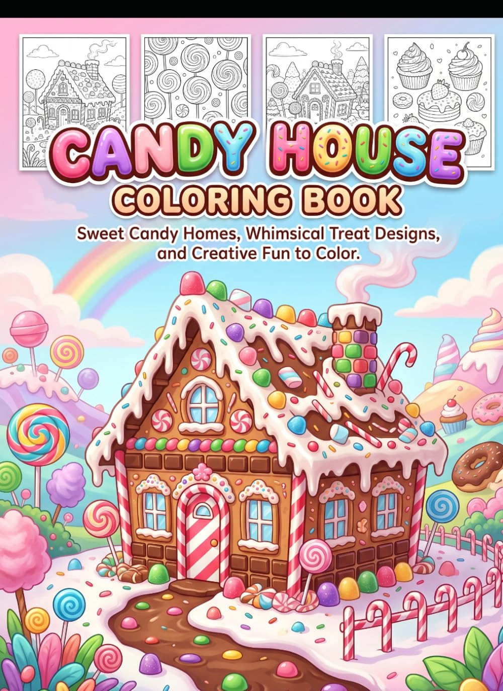 Candy House Coloring Book: Sweet Candy Homes, Whimsical Treat Designs, and Creative Fun to Color