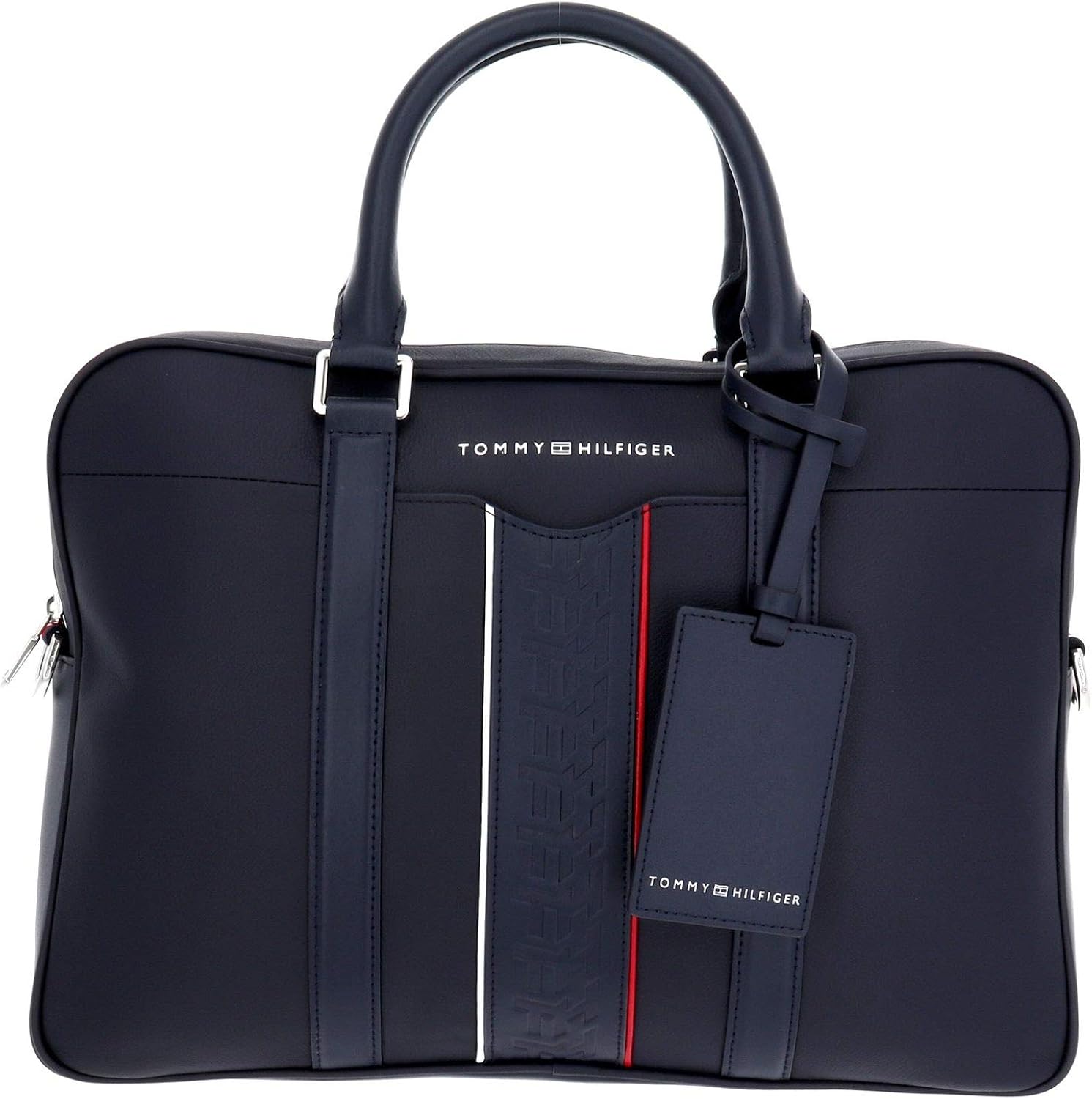 Tommy Hilfiger Borsa porta Computer Bag pelle Sky Captain : Amazon.it: Moda