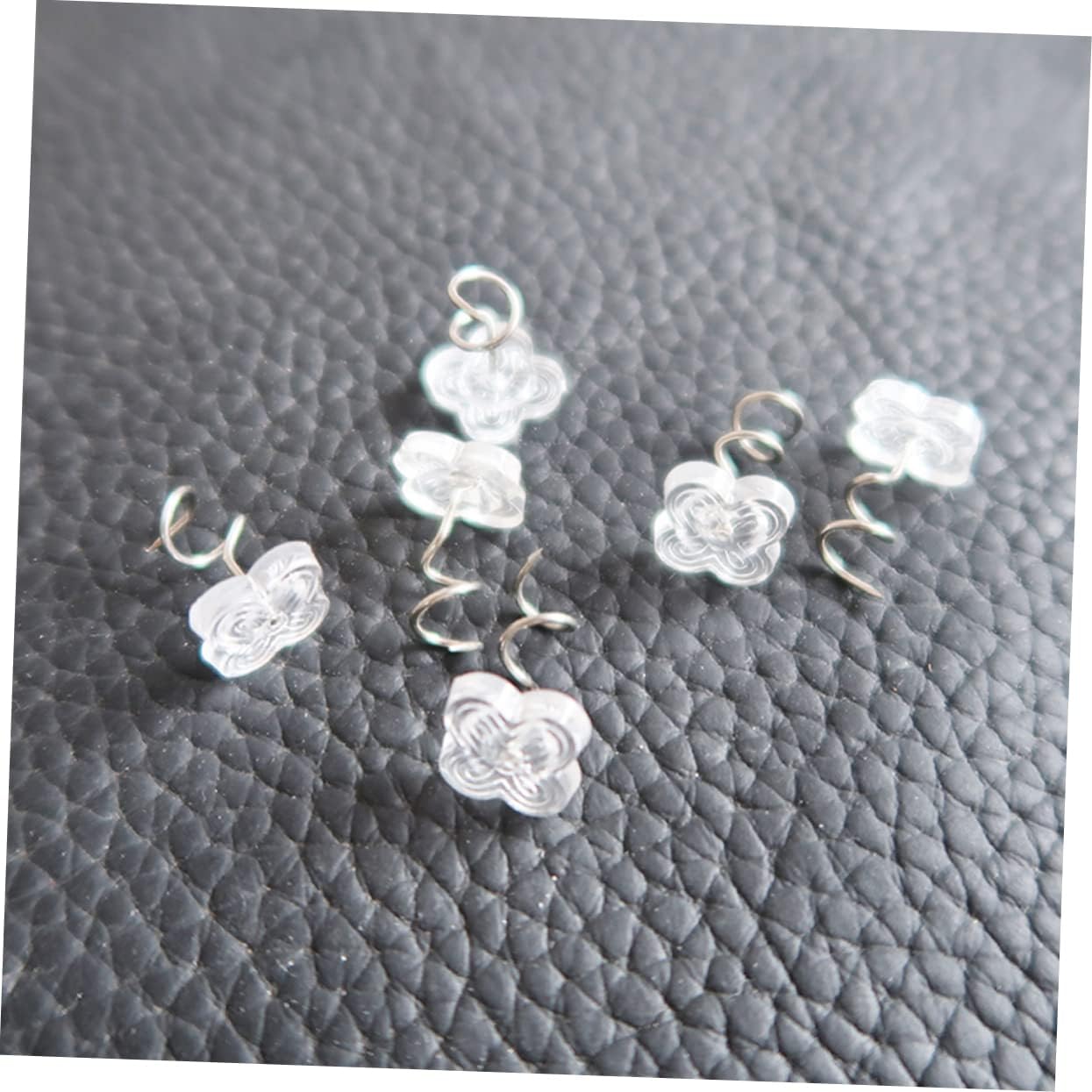100pcs Flower Shaped Upholstery Stainless Steel Non-Marking Bedskirt Fixation Nails for Sofas Cushions and Fabrics Transparent -Moving