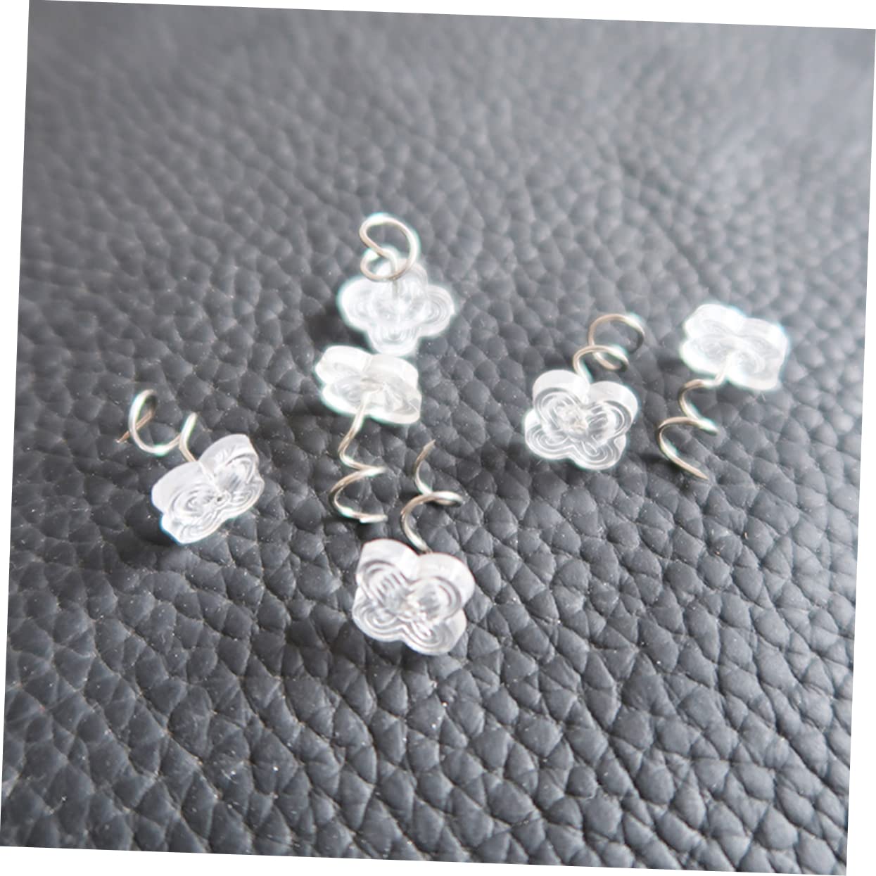 ULDIGI 100pcs Flower Shaped Upholstery Stainless Steel Non-Marking Bedskirt Fixation Nails for Sofas Cushions and Fabrics Transparent -Moving