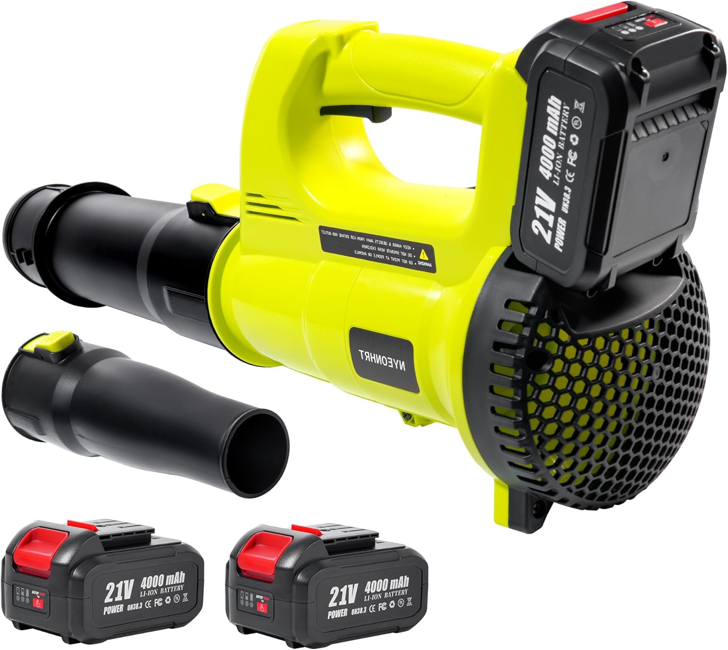 8.0Ah Electric Leaf Blower Cordless - 21V Powerful Brushless Motor | 650CFM | 2 Battery Operated | Lightweight Handheld Leaf Blower for Yard, Lawn Care, Yard Blowing Leaves Small Gravel