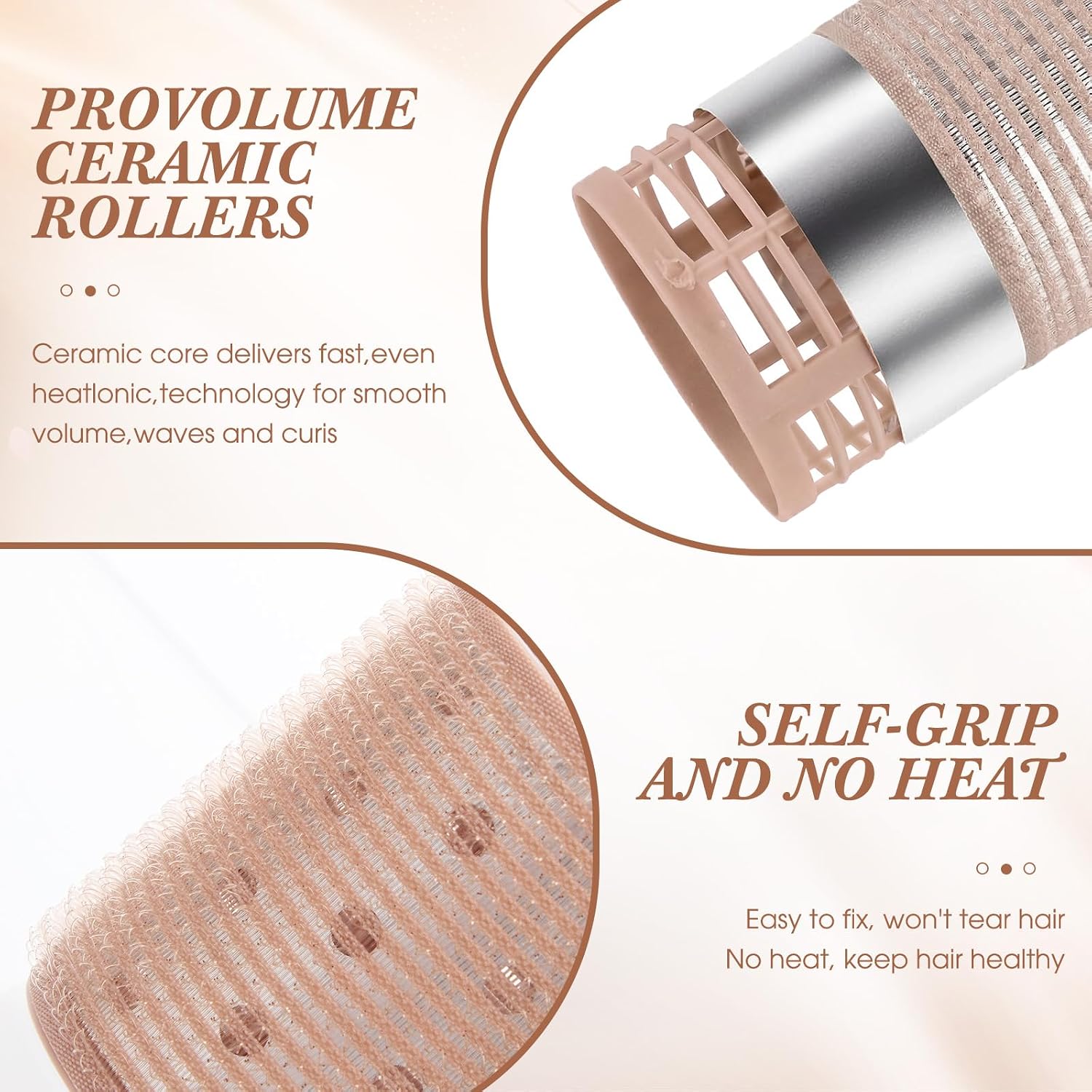Therwen 18 Pcs Thermal Hair Roller for Women with Long Hair,Earth Tones