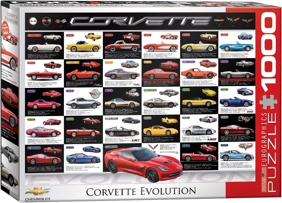 EuroGraphics Corvette Evolution Jigsaw Puzzle (1000-Piece) , Blue