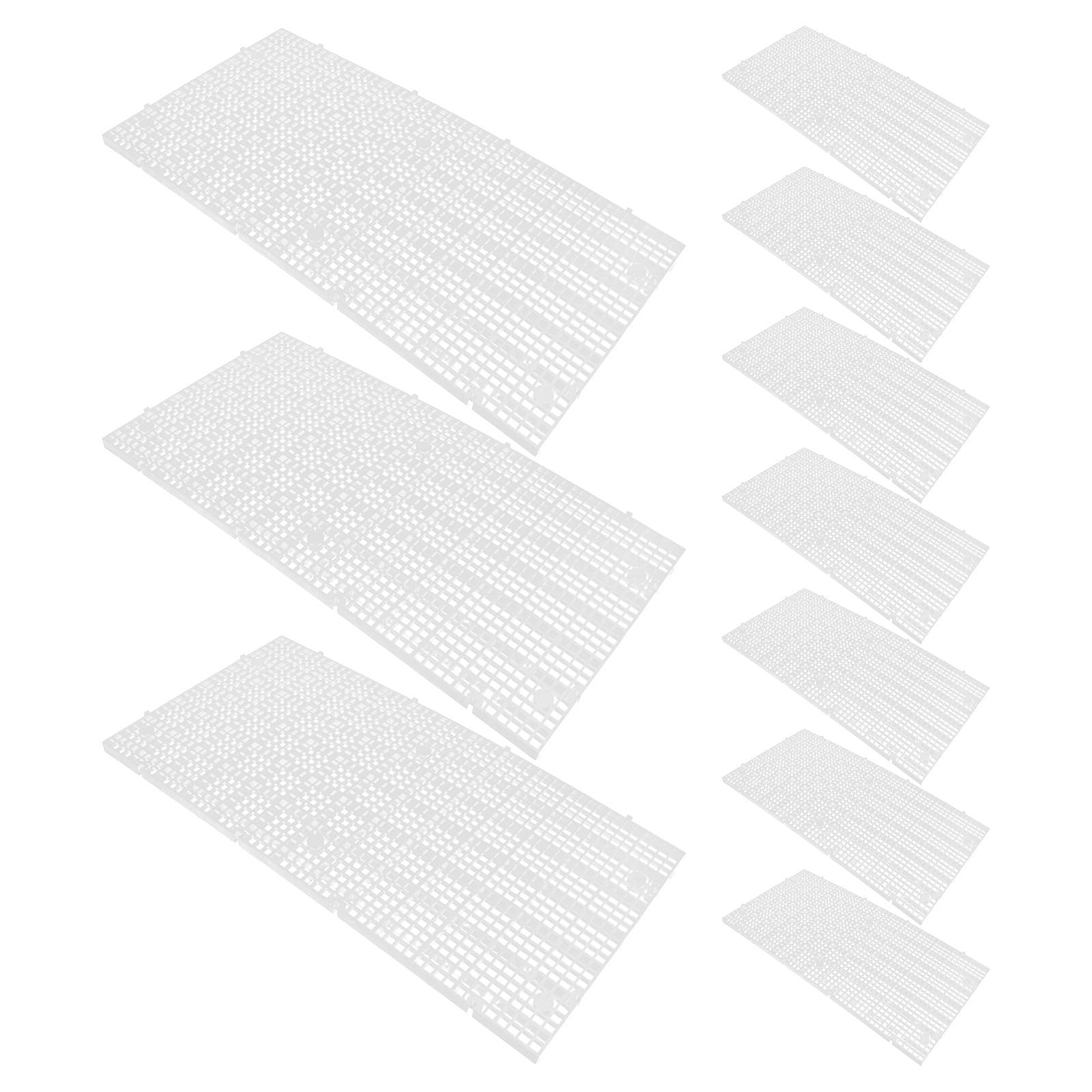 POPETPOP 15 Piezas Placa de Rejilla para Acuario Filtro, Plástico Blanco