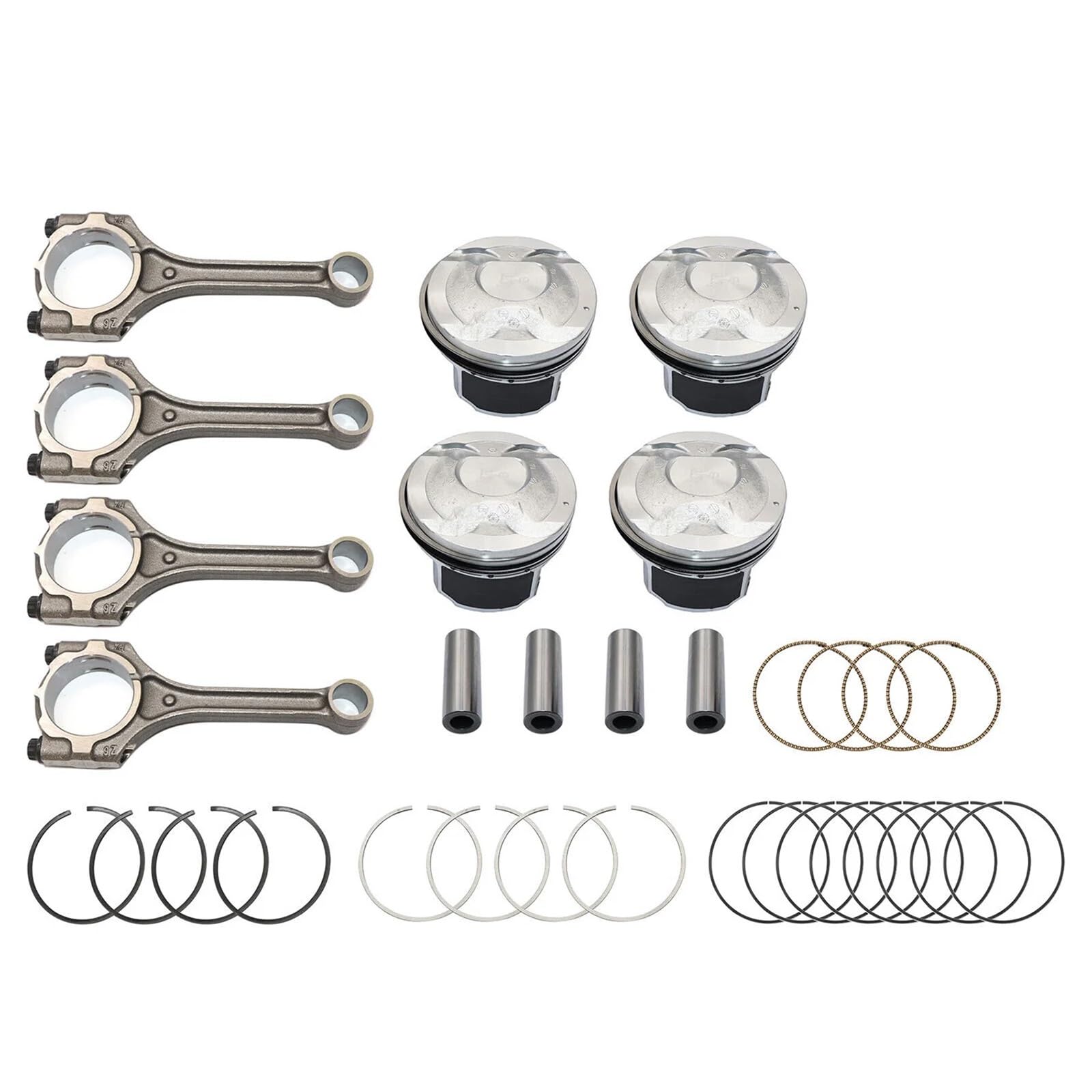 Anello Pistone Kit biella, pistoni e fasce elastiche motore G4FD G4FC per Hyundai per Kia Accent Rio 1.6L Sostituire