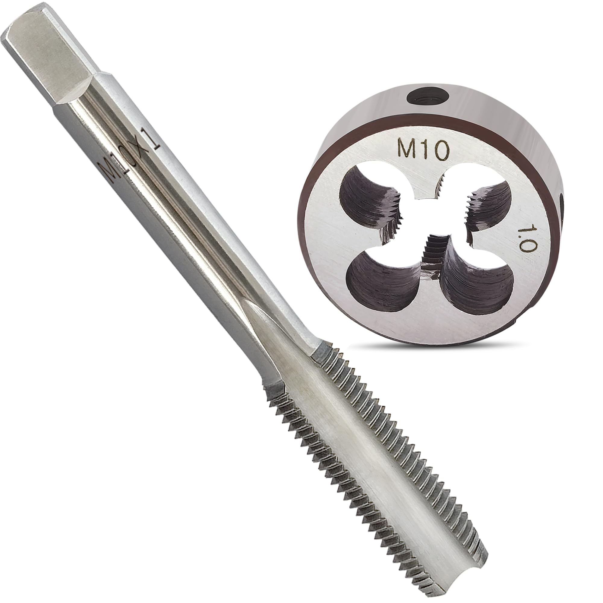M10x1.0 Tap and Die Set, Metric Right-Hand M2 HSS M10 x 1.0 Tap Die Set