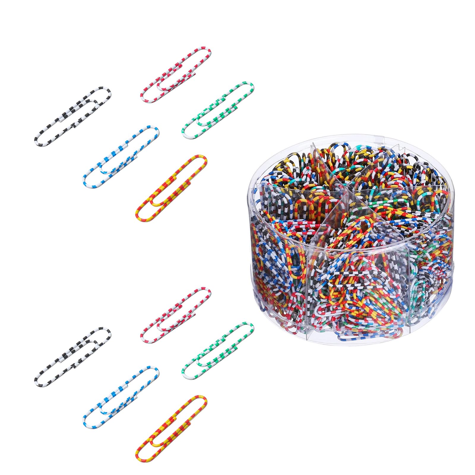 GZBABY Large Paper Clips 300 Pcs, Jumbo Paperclip 50 mm, Vinyl Coated Paper Clips for Document Organizing, Striped Color