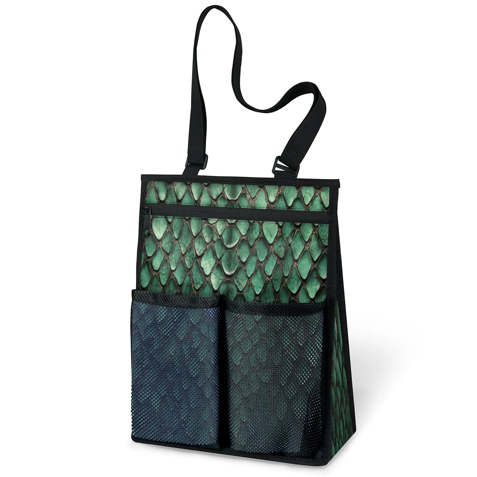 Ourtheme Snake Texture Portable Shower Bag for Travel Gym Camp Beach Tote Shower Caddy Bags Hanging Toiletry Organizer