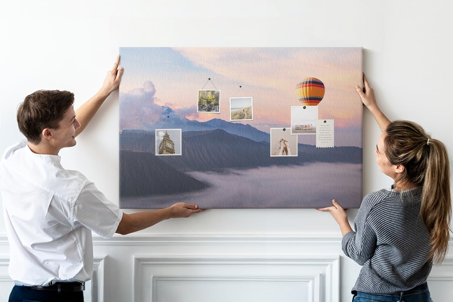 Pizarra mural de corcho 120x80 cm | Hermoso paisaje