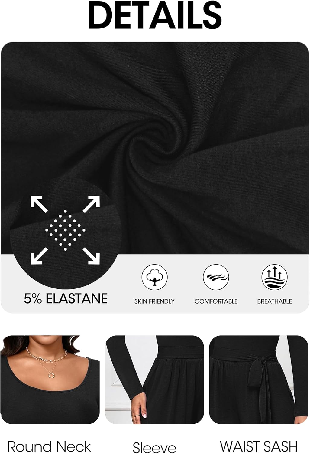 CLOCOR Womens 2 Piece Outfits Sweatsuits - Tracksuit Set Long Sleeve Crop Top & Drawstring Wide Leg Pants with Pockets - Image 8