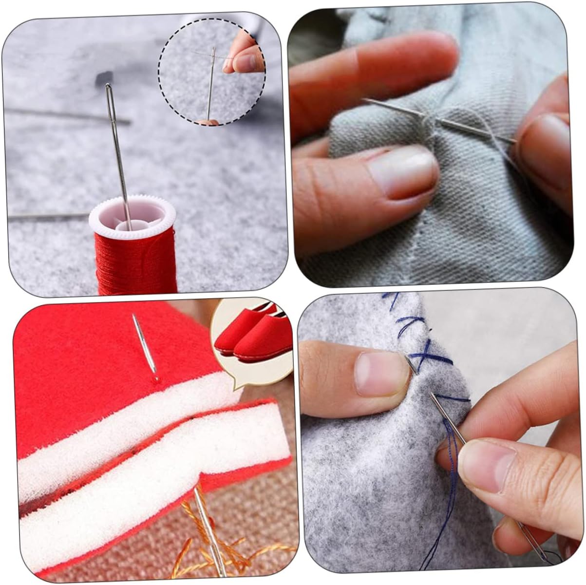 Gadpiparty 5sets Large Eye Needles Embroidery and Stitching Tools for Hand Sewing Crafting and DIY Projects Convenient Storage Tubes Included