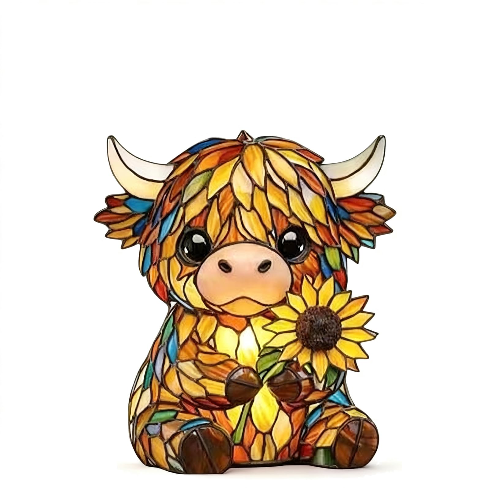 ALCXAZS Stunning Cow Lamp Featuring Warm Glow Creating Cozy Atmosphere in Any Space Cow Planter with Light Night Light Shape