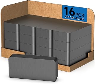Caturledas 16 Pack Heavy Duty Ferrite Blocks Magnets, 1 7/8" x 7/8" x 3/8" Large Strong Rectangular Ceramic Magnet for Crafts Hobby Science Fridge Tool Room Whiteboard