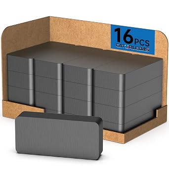 16 Pack Heavy Duty Ferrite Blocks Magnets, 1 7/8" x 7/8" x 3/8" Large Strong Rectangular Ceramic Magnet for Crafts Hobby Science Fridge Tool Room Whiteboard