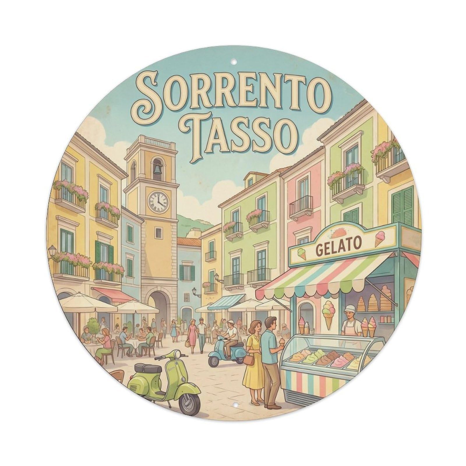 Sorrento Italy Heritage Food Travel Tasso Vintage Metal Tin Sign