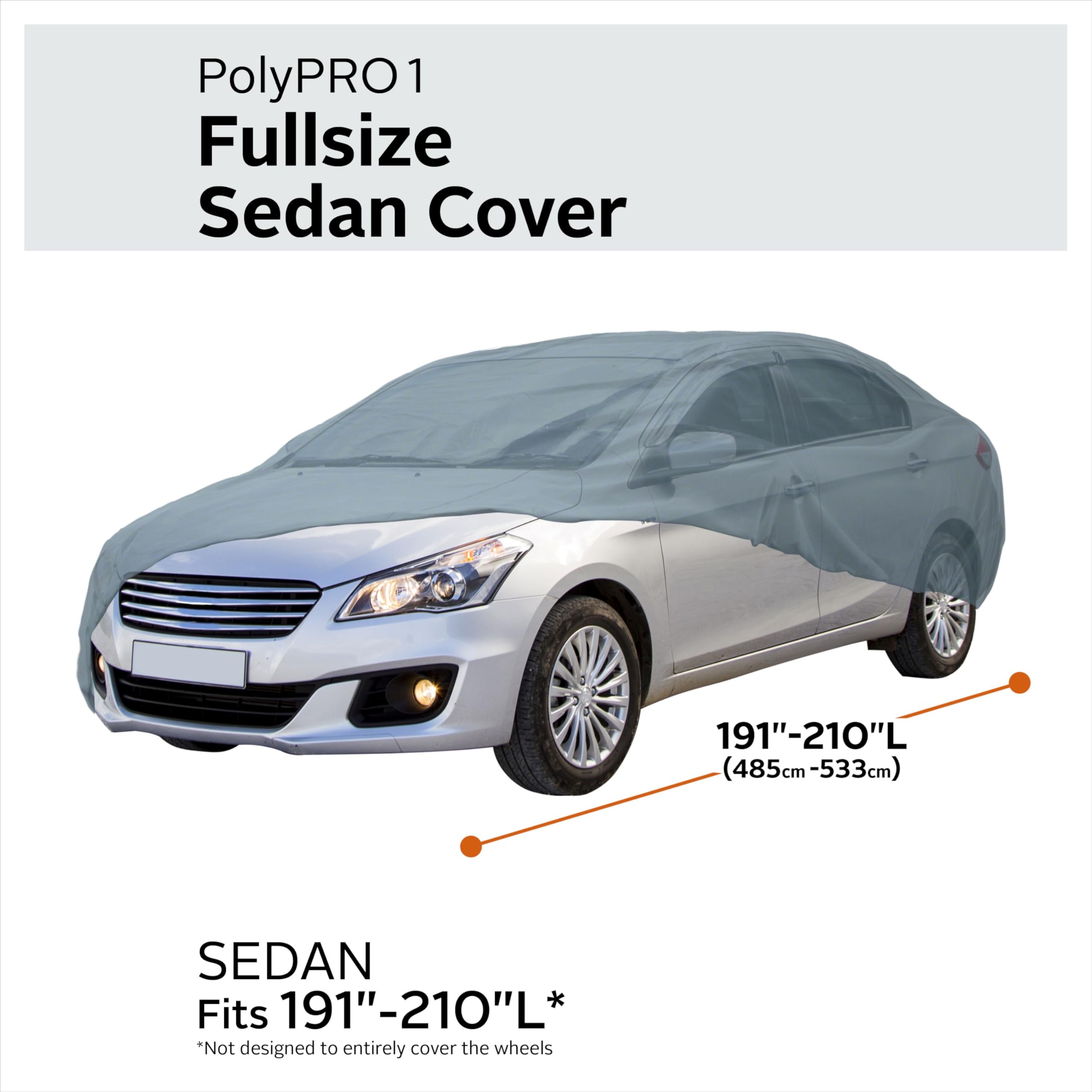 Classic Accessories Over Drive PolyPRO 1 Full-Size Sedan Car Cover Fits Cars 16 - 176 L — view 6