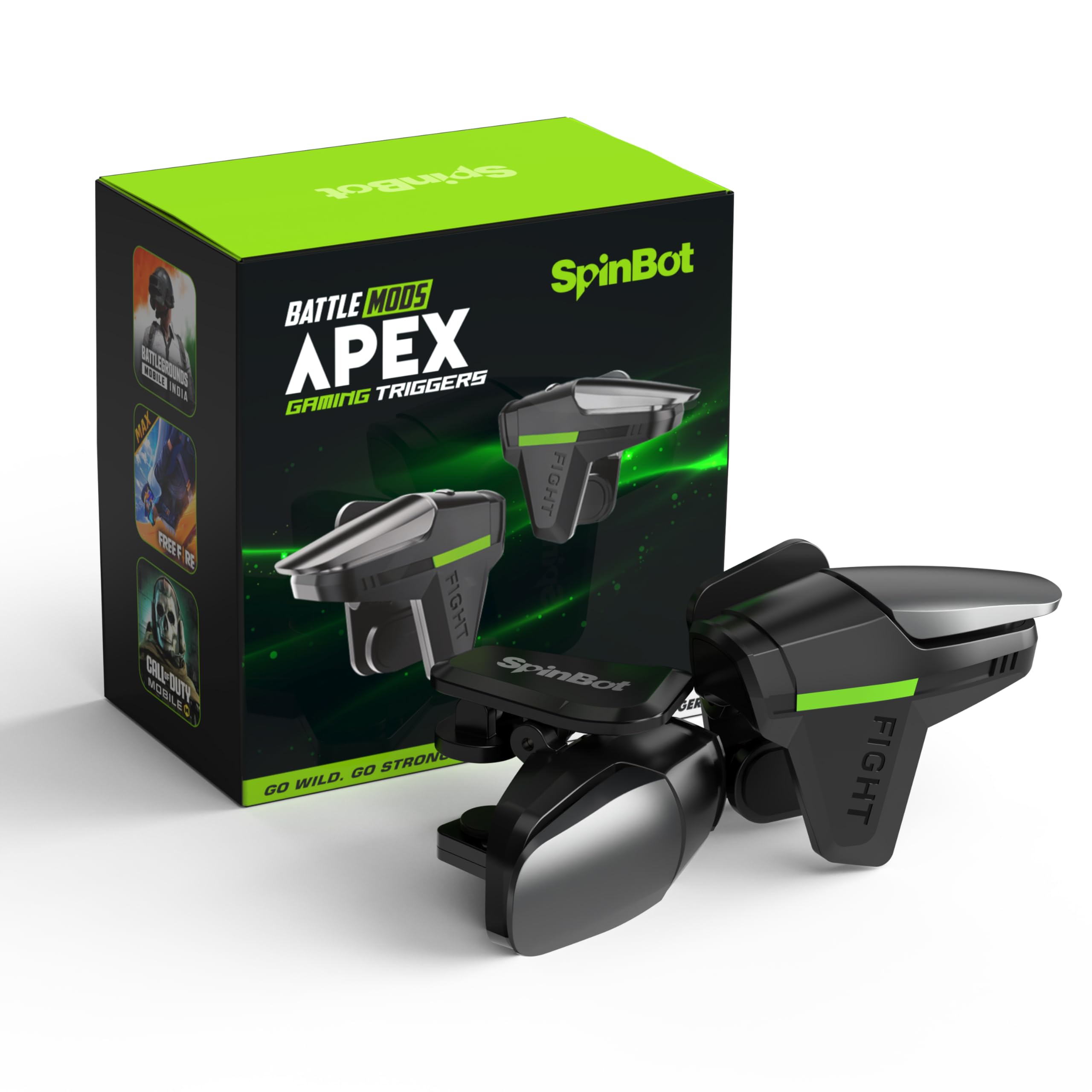 SpinBot BattleMods Apex | Mobile Gaming Triggers | Zero Lag Response | 5X Faster with Capacitive Conduction | for BGMI/Free Fire Max/COD Mobile - (Black & Grey)-image-46
