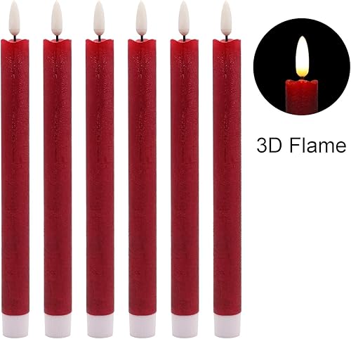 Miniatura 9 de Wondise Velas cónicas parpadeantes sin llama con control remoto y temporizador, velas doradas de cera real 3D que funcionan con pilas para