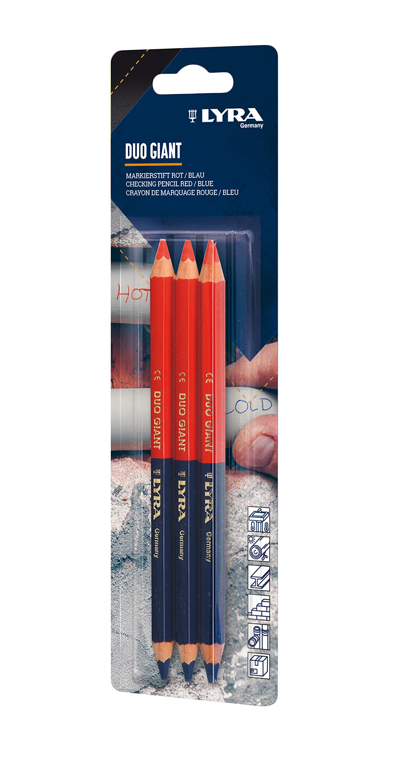 LYRA Duo Giant Buntstifte zweifarbig rot/blau Blister 3 Stk. /10 Blister