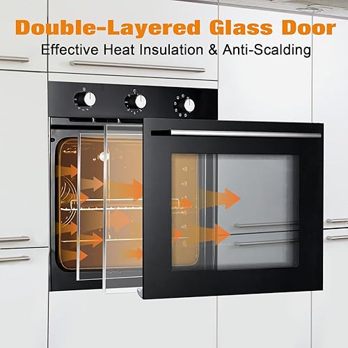 Miniatura 4 de Horno tostador de acero inoxidable, gran capacidad de 70 litros con calefacción 3D, combo de horno freidora de aire para encimera y uso integrado,