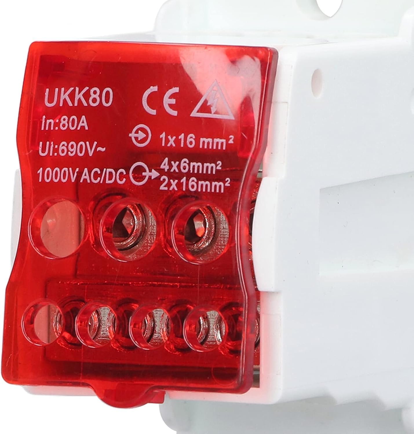 5 sztuk listwy zaciskowej elektrycznej, czerwona UKK 80A, skrzynka rozdzielcza elektryczna listwa zaciskowa, złącze przewodów elektrycznych, skrzynka rozdzielcza listwy zaciskowej szyny DIN